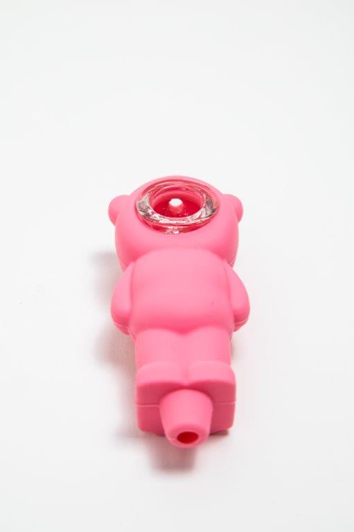 Pink Bear Hand Pipe Silicone