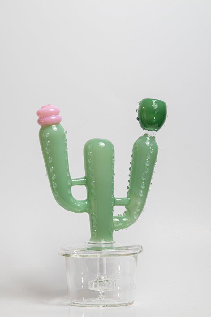 Cactus Water Pipe – an 8-inch rig designed for weed and dabs. Available for sale, this exceptional piece features a Cactus shape design, a bowl piece for weed, and a bent-down stem bubbler, offering a unique smoking experience inspired by the beauty of cacti . Dry herb only 