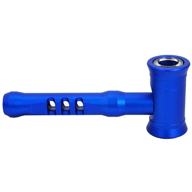 They come in Blue/black/red 3.5 inch Metal Hammer Pipe – a stoner's delight for sale at an affordable price. Designed exclusively for weed, this affordable metal hammer pipe boasts a simple design, stainless steel construction, and pocket-sized convenience. 