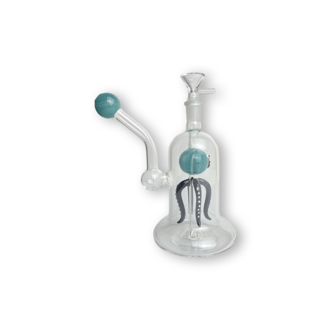  Teal/ orange 8 inch - Octopus Defuser Water Pipe – a unique rig crafted for stoner aesthetics. This affordable piece, for sale now, features an Octopus design bubble down stem perc, promising the smoothest hits. Elevate your vibes with the included 14mm dry herb bowl piece . Can be use for dabs/dry herb   , only Quality glass  