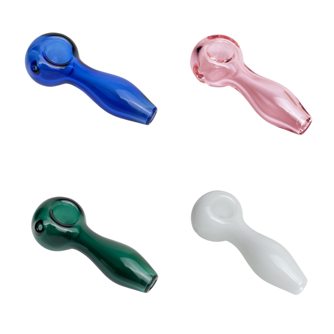 They come in green,pink,blue,white  4-inch Spoon Shape Colorful Hand Pipe at Stoner Tone. Discover the perfect classic spoon-shaped pipe for dry herb/marijuana enthusiasts, all on sale – don't miss out on the colors