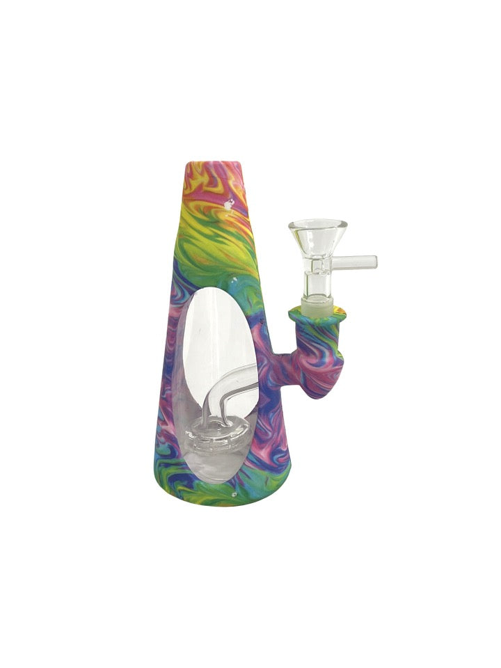 6 inch Silicone Mini Water bong – sporting a colorful design for a playful sesh. This affordable piece ensures smooth hits, and it's for sale with a 14mm bowl piece included! Can be use for dabs/dry herb , only Quality glass